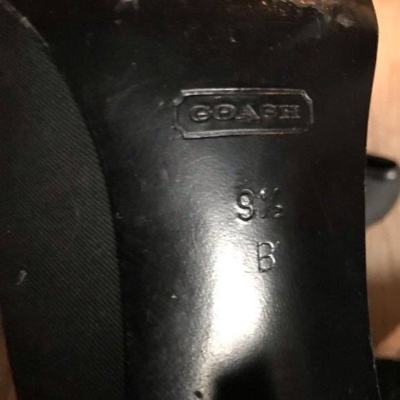 Coach square toe chunky 4”‎ Heels Leather Pump work - Picture 2 of 6